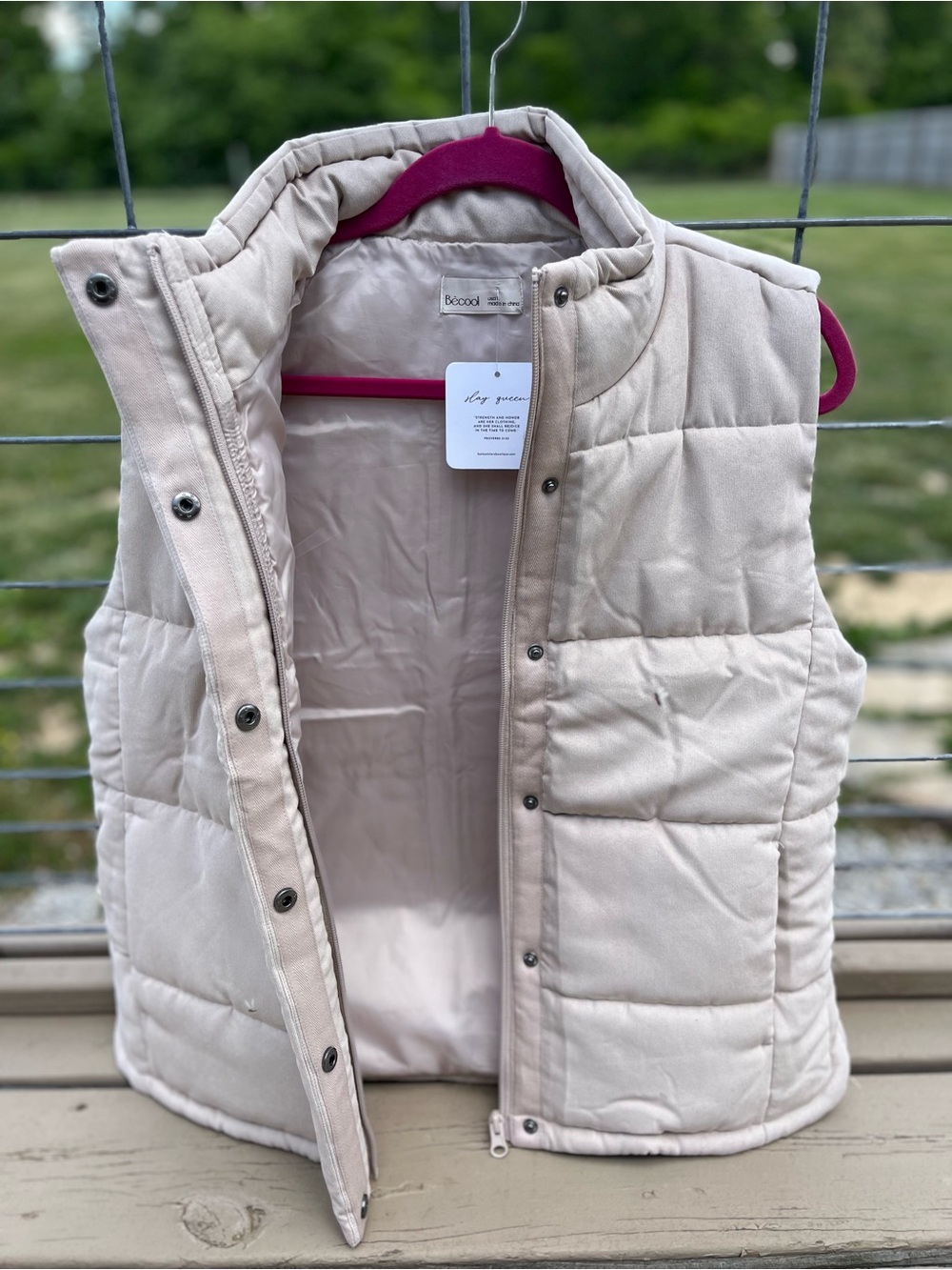 Becool Cream Quilted Puffer Vest by